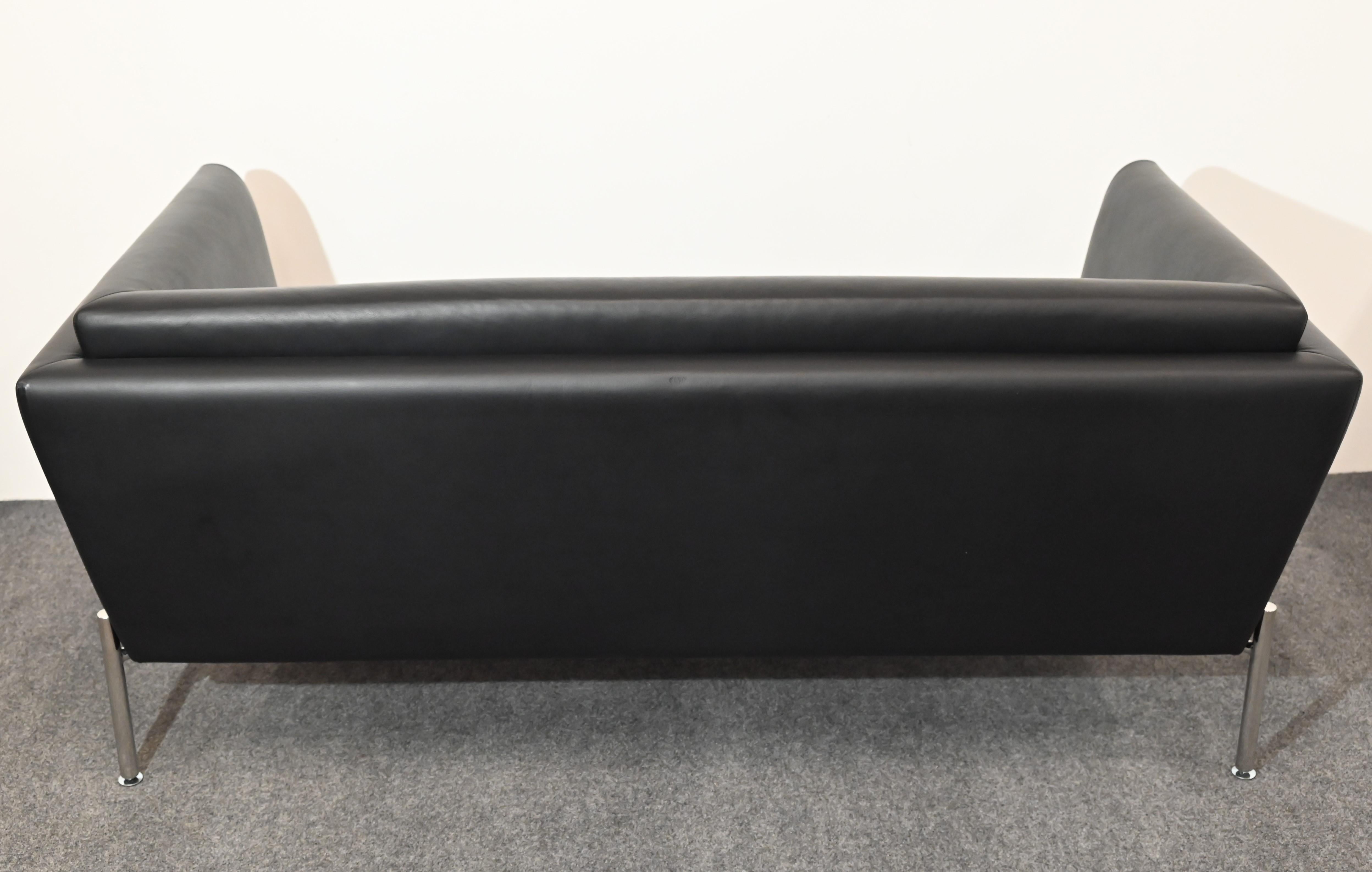 Sofa oder Sofa aus Leder und Edelstahl von Brueton, 20. Jahrhundert im Angebot 2