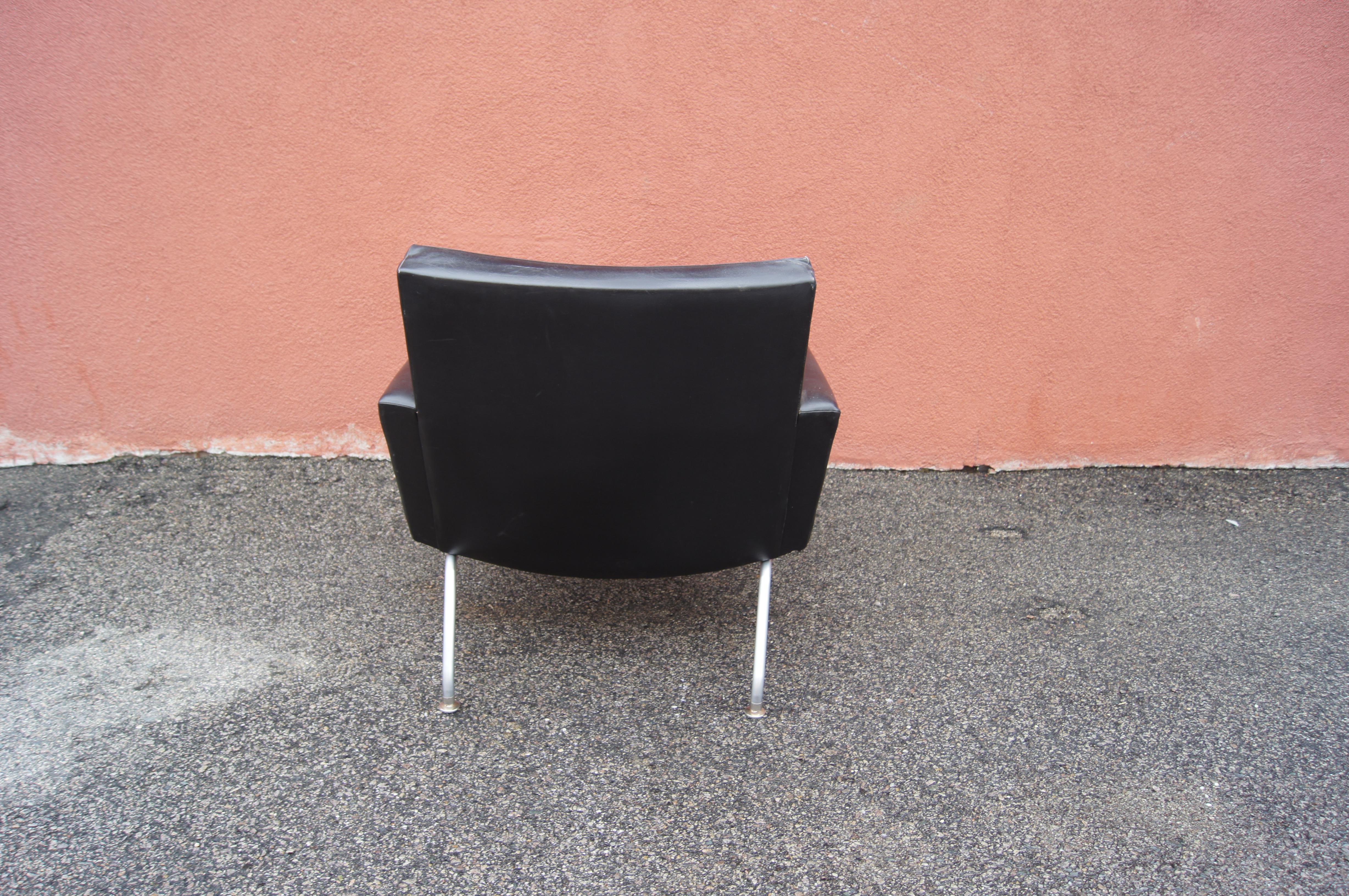 Leather and Steel Armchair by Henry Rolschau Møbler For Sale 2