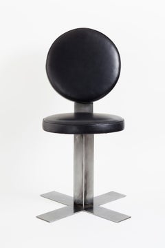 Leather and Steel Mid-Century Modern Chair
