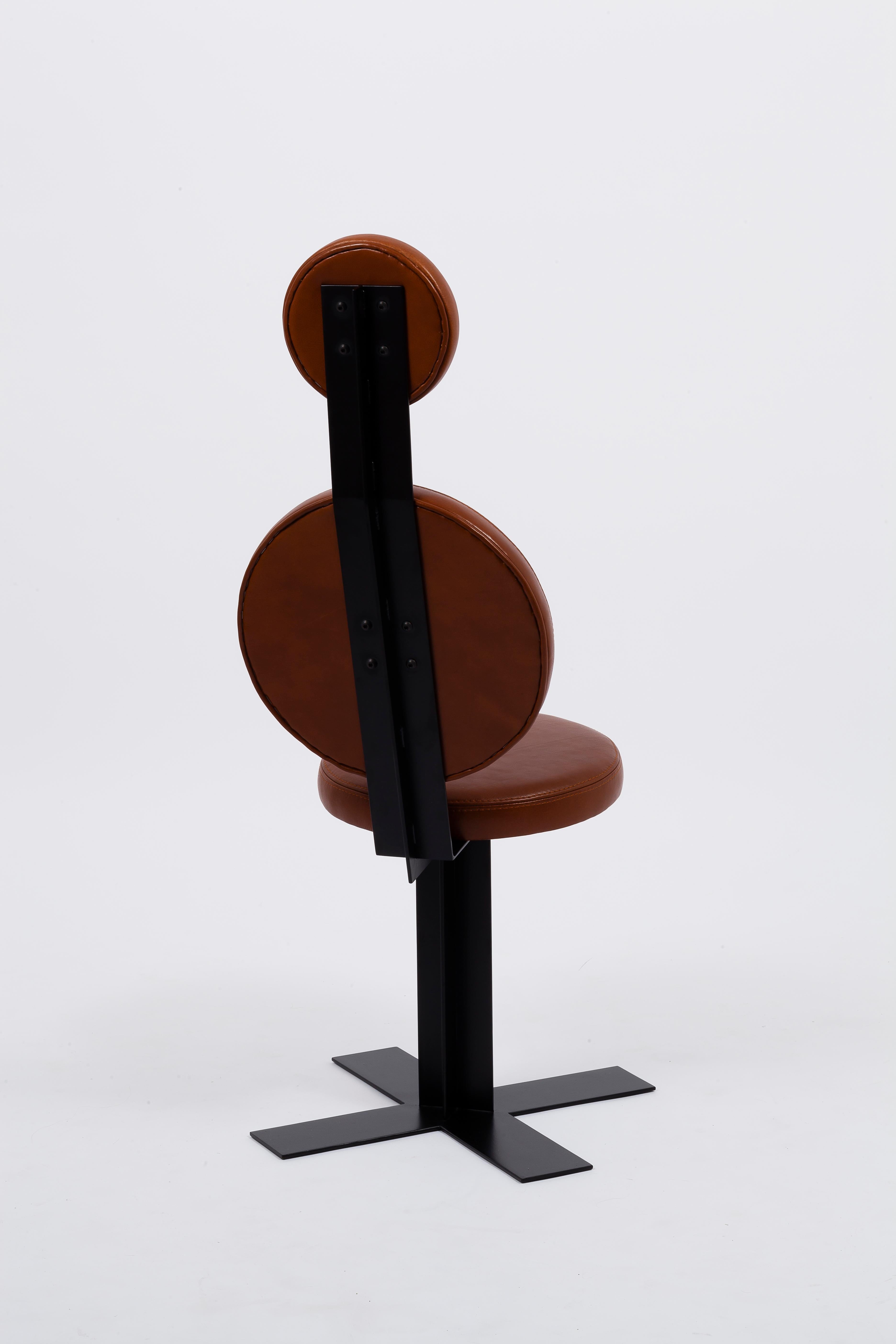 Fauteuil de bureau design en cuir et acier de style moderne du milieu du siècle dernier Neuf - En vente à PARIS, FR