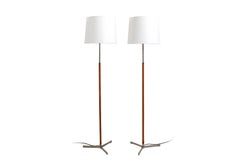 Leather and Steel "Monolith" Floor Lamps by Jo Hammerborg