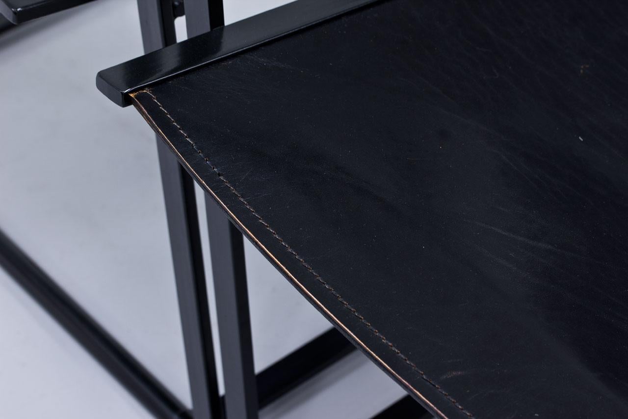 Leather and Steel Post-Modern Lounge Chairs by Radboud Van Beekum for Pastoe 6
