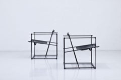 Leather and Steel Post-Modern Lounge Chairs by Radboud Van Beekum for Pastoe