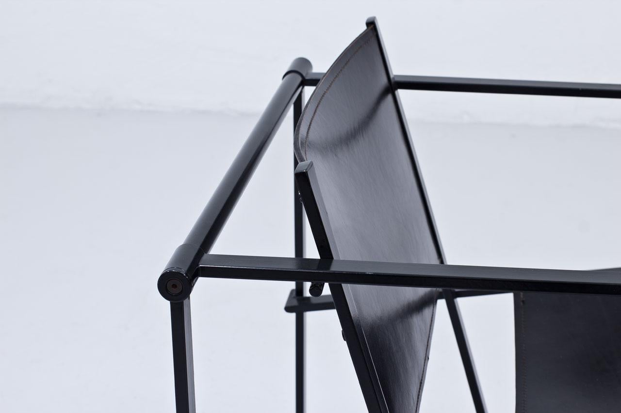 Leather and Steel Post-Modern Lounge Chairs by Radboud Van Beekum for Pastoe 3