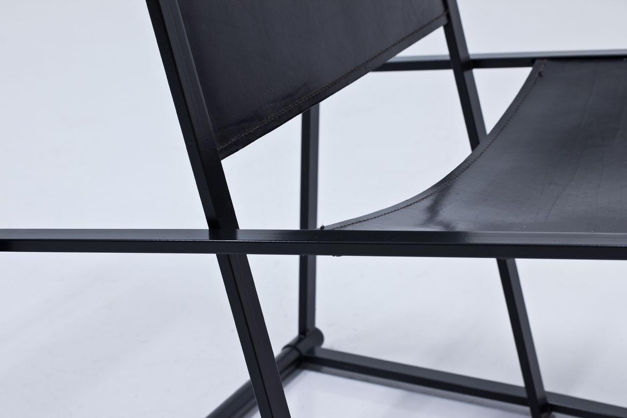 Leather and Steel Post-Modern Lounge Chairs by Radboud Van Beekum for Pastoe 4