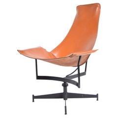 Vintage William Katavolos Leather Swivel Sling Chair