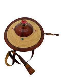 Leather and straw Conical Fulani hat