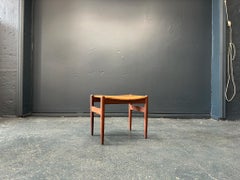 Leather and Teak Stool