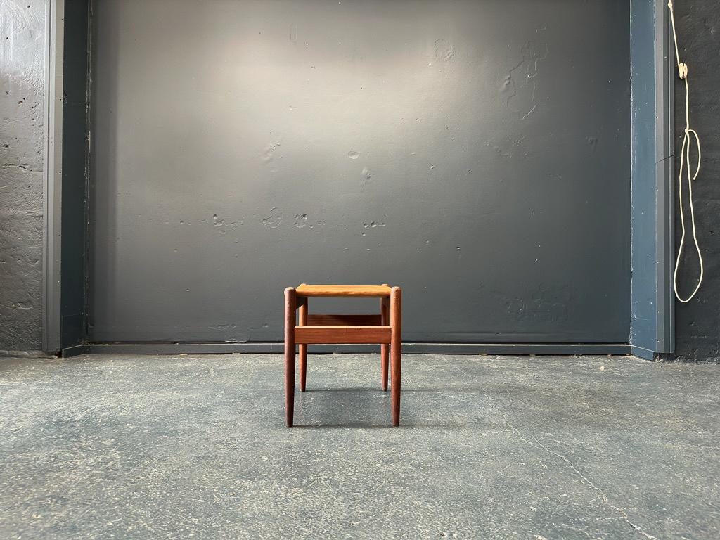 Danese Sgabello in pelle e teak in vendita