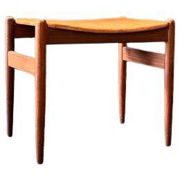 Leather and Teak Stool