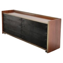 Leather and Walnut Artona Chest of Drawers by Afra & Tobia Scarpa for Maxalto 70
