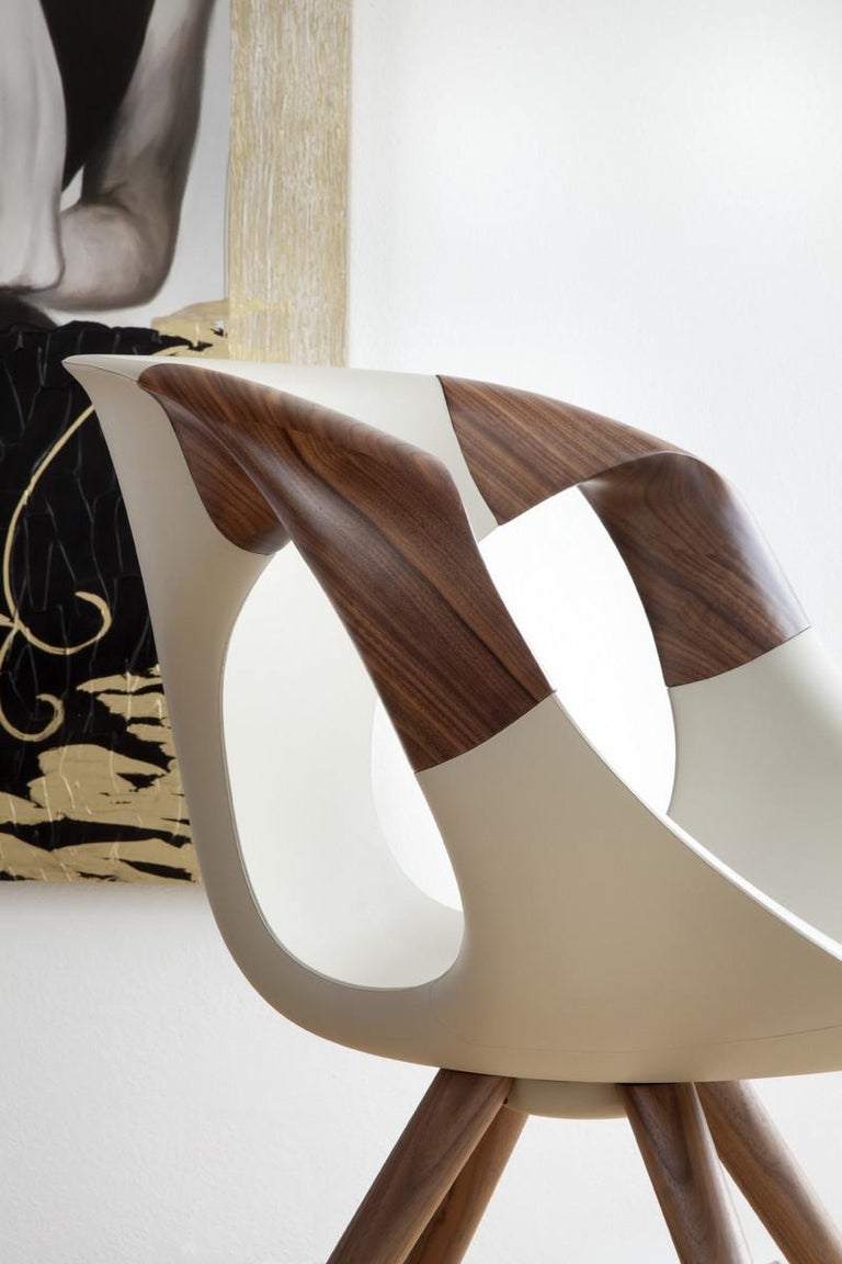 Leather and Walnut Contemporary Designer Dining Room Chairs, Up Chair For  Sale at 1stDibs | designer dining chairs, contemporary chairs, contemporary  dining chairs, image size:768x1152