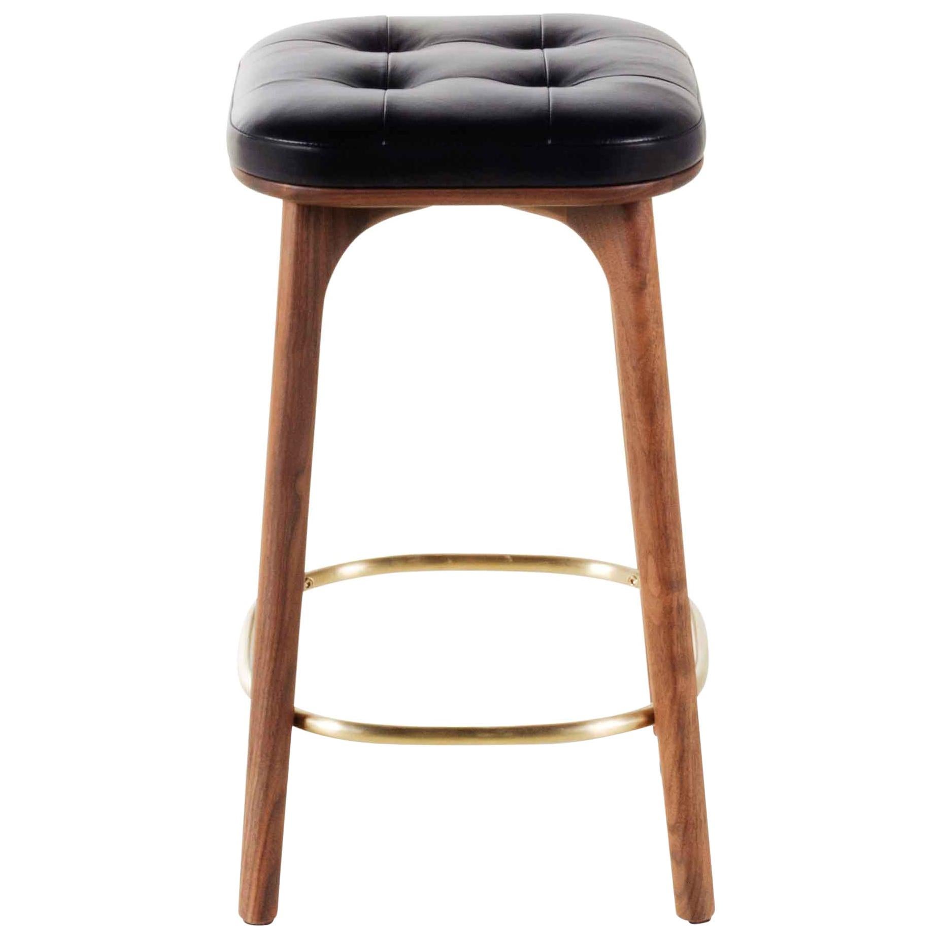Lucite and Brass Counter Stools at 1stDibs