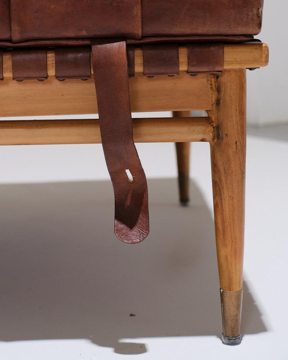 Lit de jour en cuir et Wood, Olivier De Schrijver, 1970 en vente 5