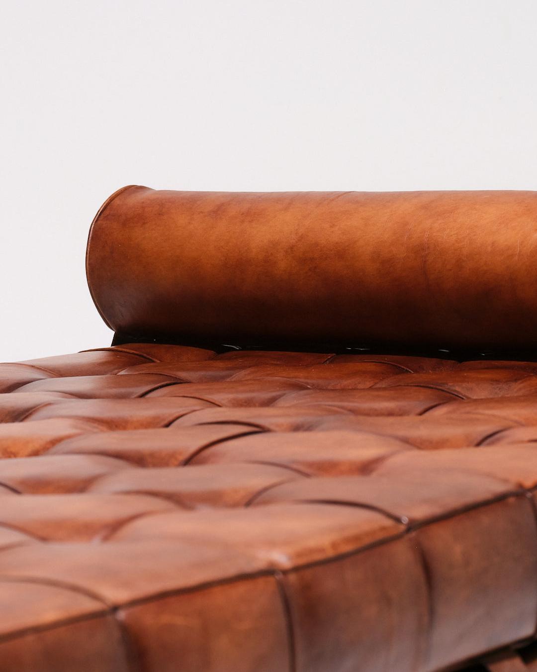 Mid-Century Modern Lit de jour en cuir et Wood, Olivier De Schrijver, 1970 en vente