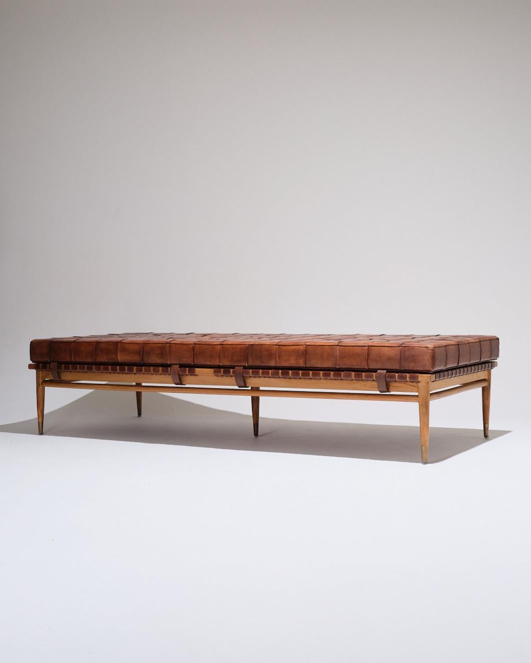 Lit de jour en cuir et Wood, Olivier De Schrijver, 1970 en vente 1