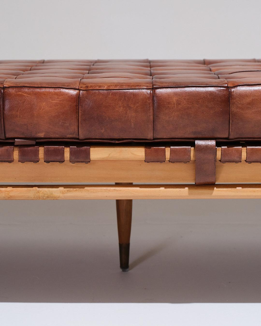 Lit de jour en cuir et Wood, Olivier De Schrijver, 1970 en vente 3