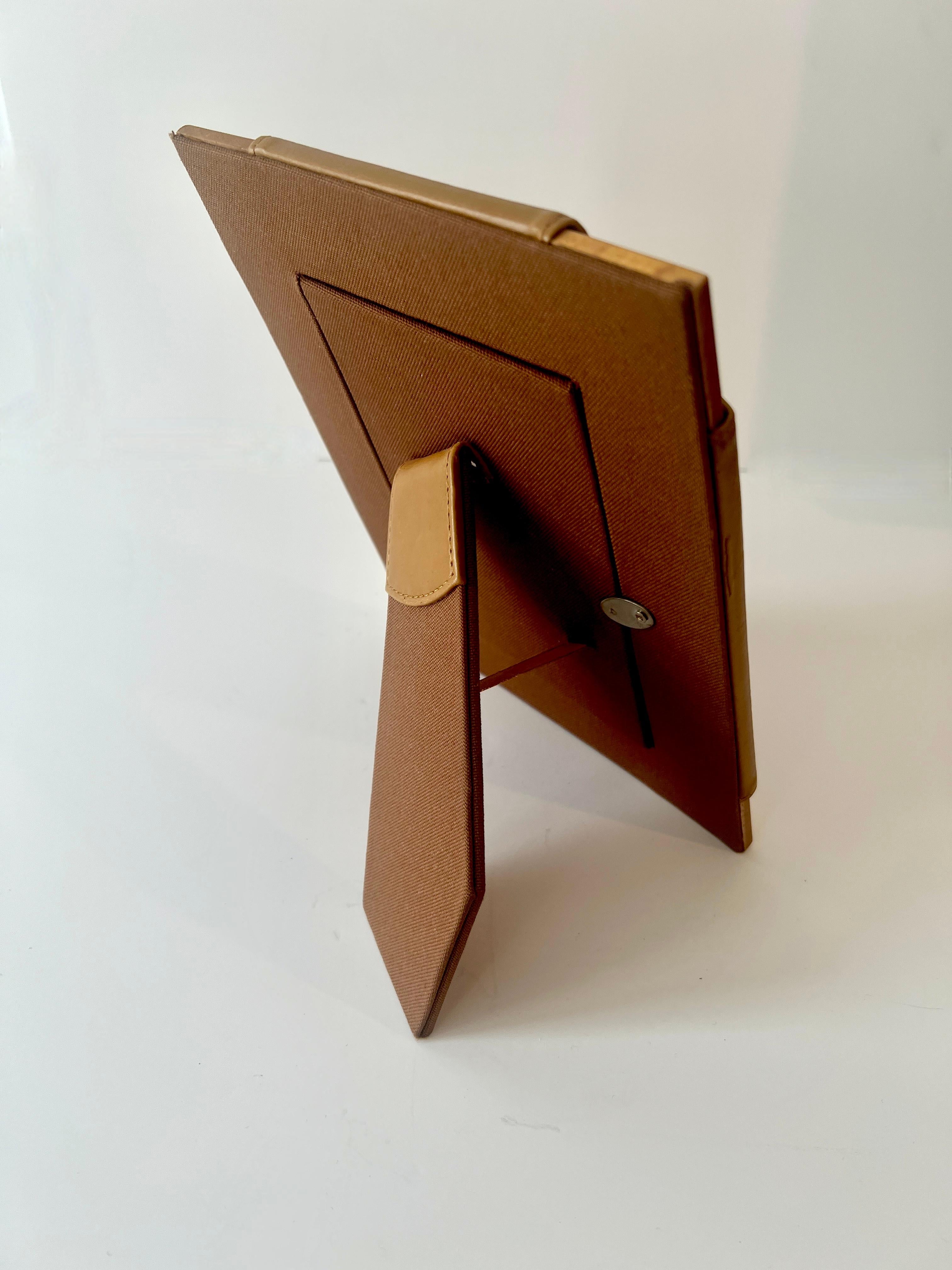 Leather and Wood Picture Frame in the Style of Ralph Lauren For Sale 2