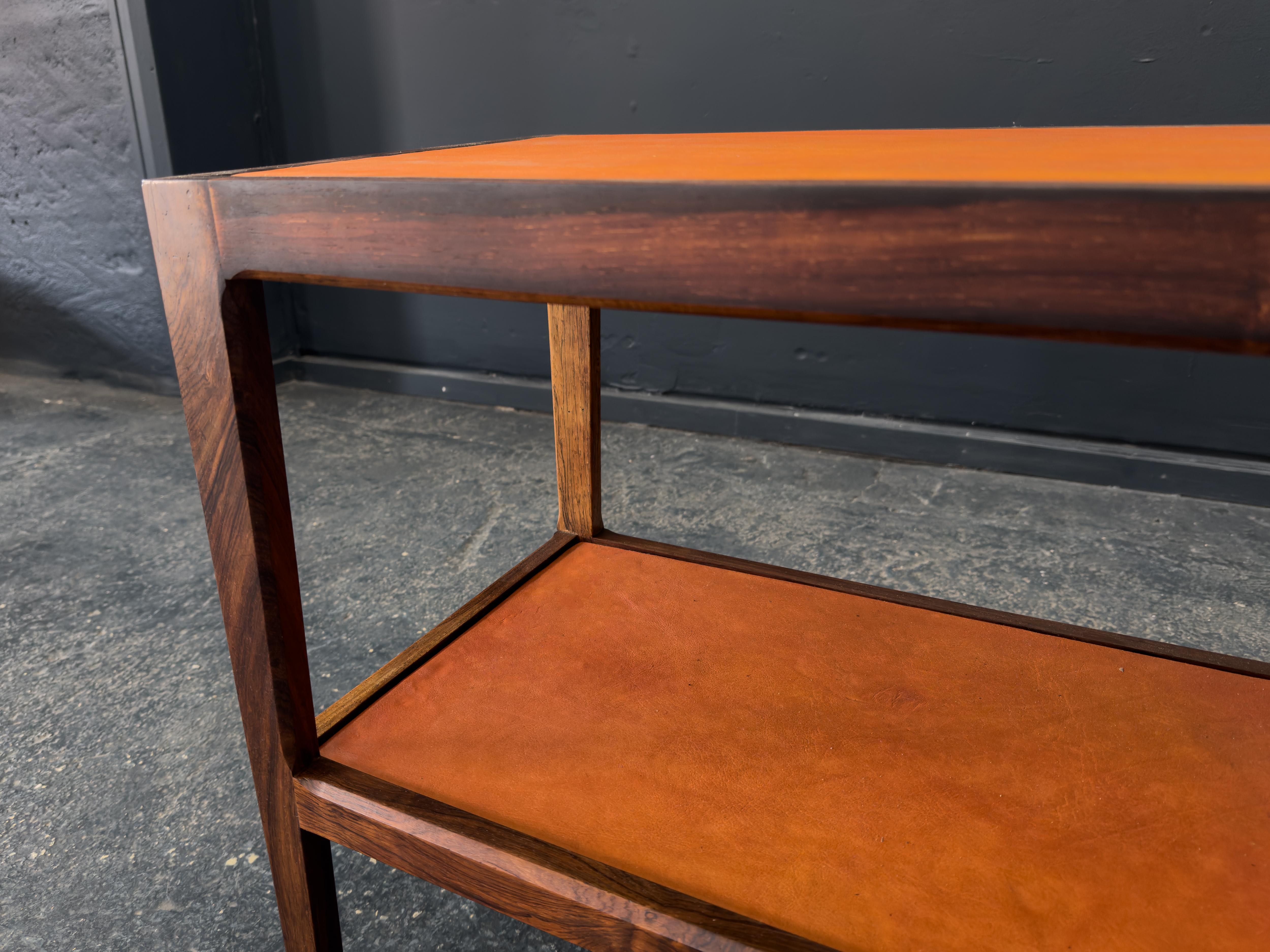 Leather and Wooden Unit on Wheels 5