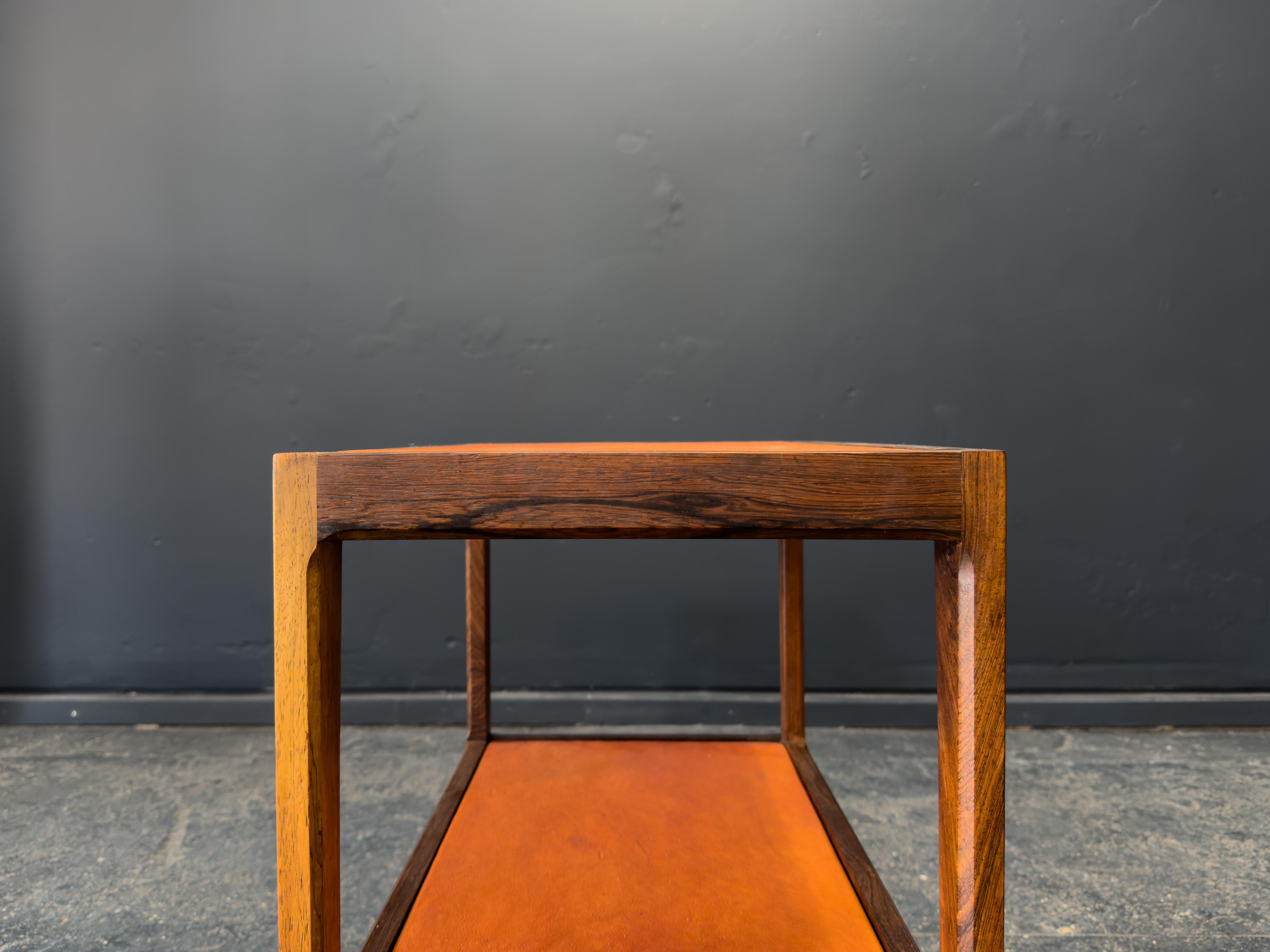 Leather and Wooden Unit on Wheels 1