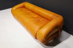 Leather Anfibio Sofa Bed by Alessandro Becchi for Giovannetti Collezioni, 1970s