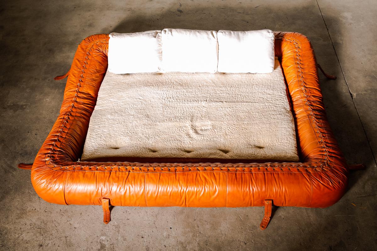 Leather Anfibio Sofa Bed by Alessandro Becchi for Giovannetti Collezioni, 1971 4