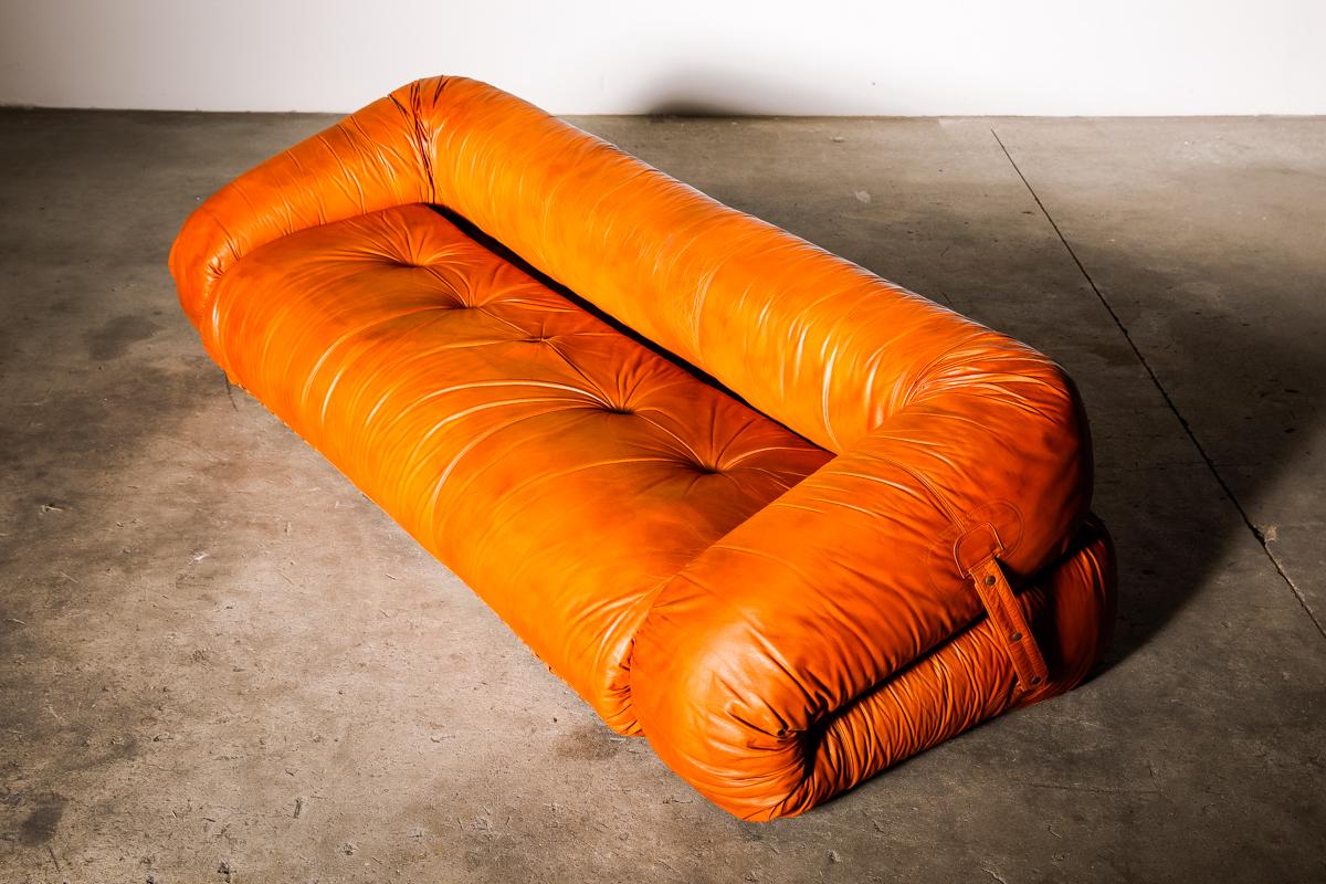Leather Anfibio Sofa Bed by Alessandro Becchi for Giovannetti Collezioni, 1971 In Good Condition In Melbourne, VIC