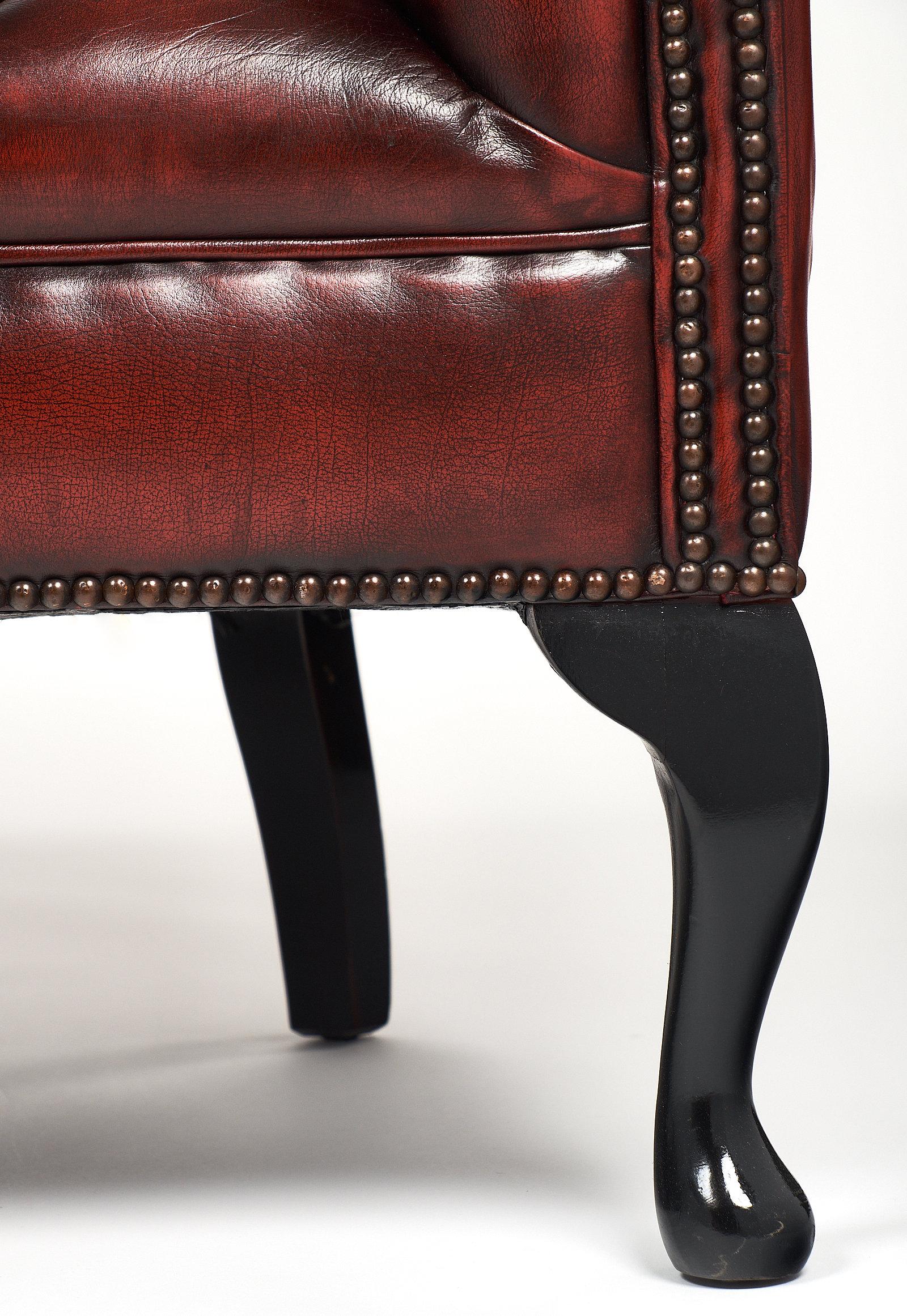 Leather Antique Chesterfield Loveseat 2