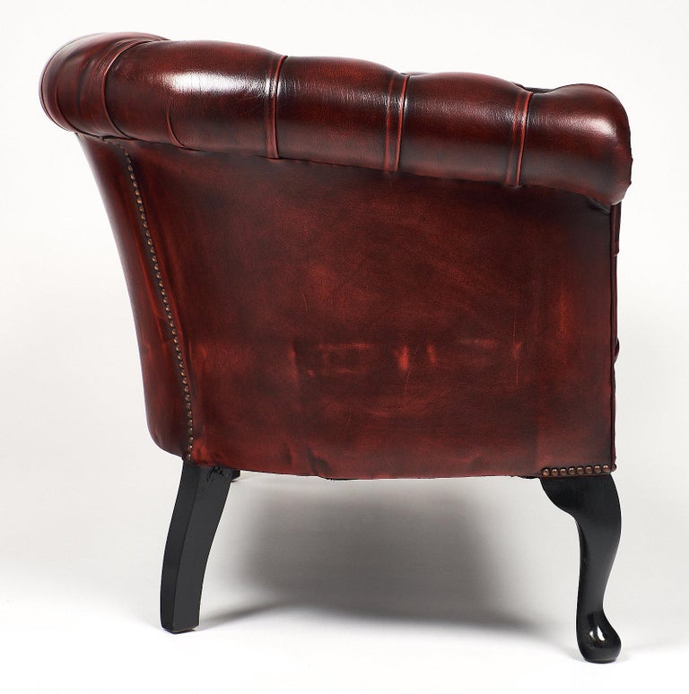 Leather Antique Chesterfield Loveseat at 1stDibs chesterfield