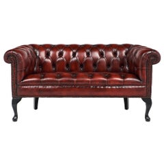 Antiker Chesterfield-Liegesessel aus Leder