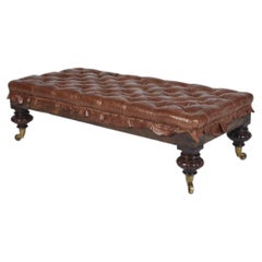 Leather antique ottoman stool