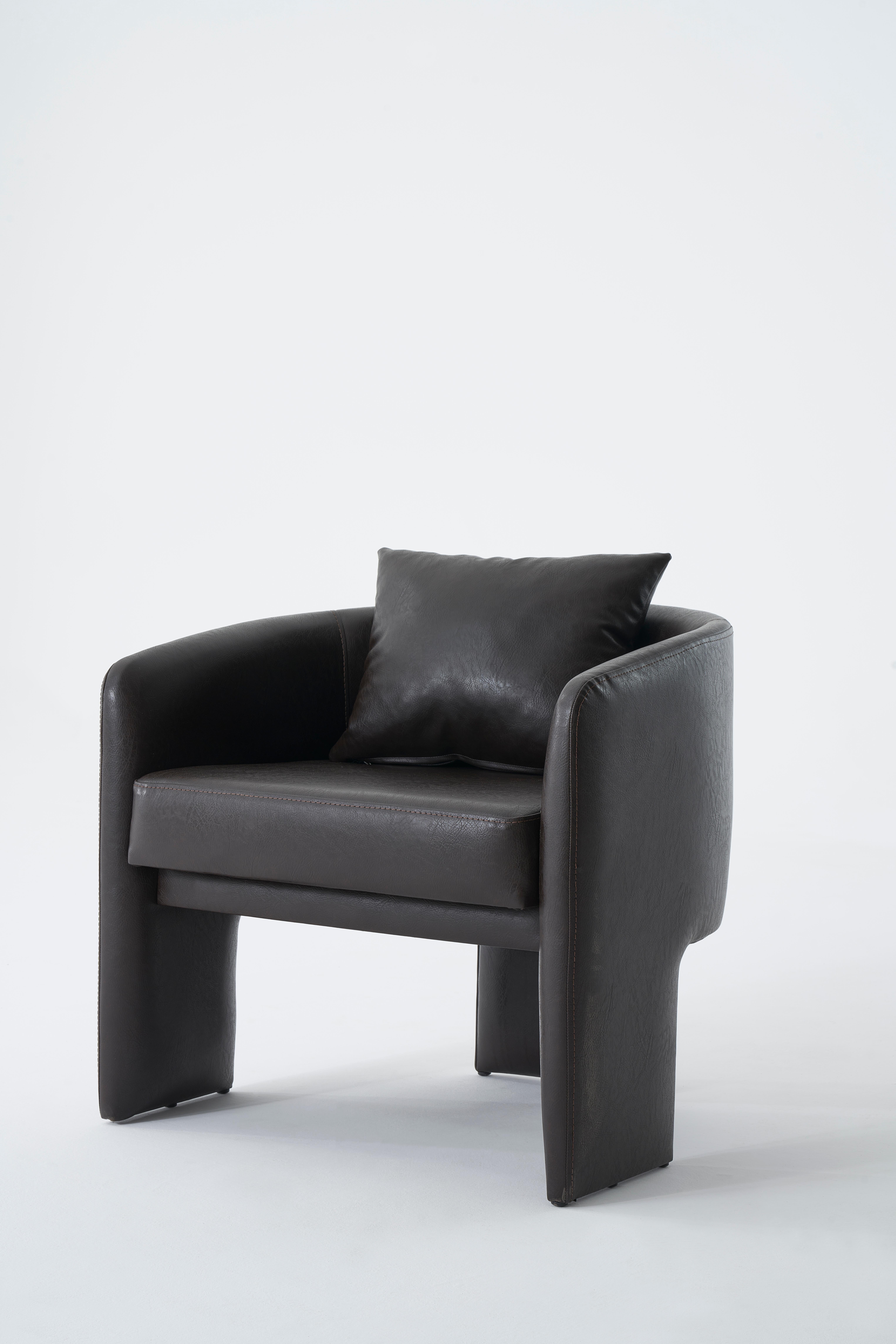Turkish Leather Arm Chair, Wide Armchair, Large Armchair For Sale