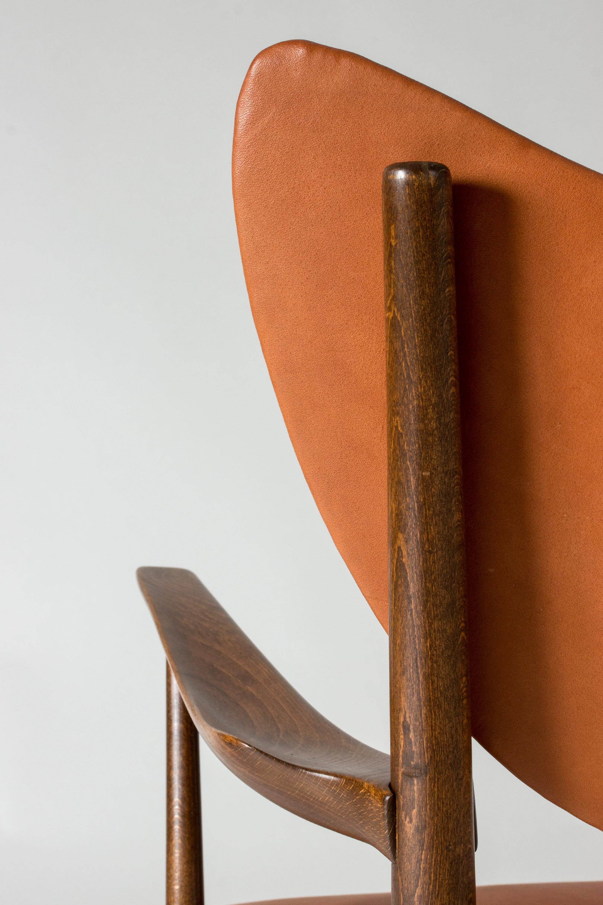 Leather Armchair Attributed to Eva and Nils Koppel, Denmark, 1950s 1