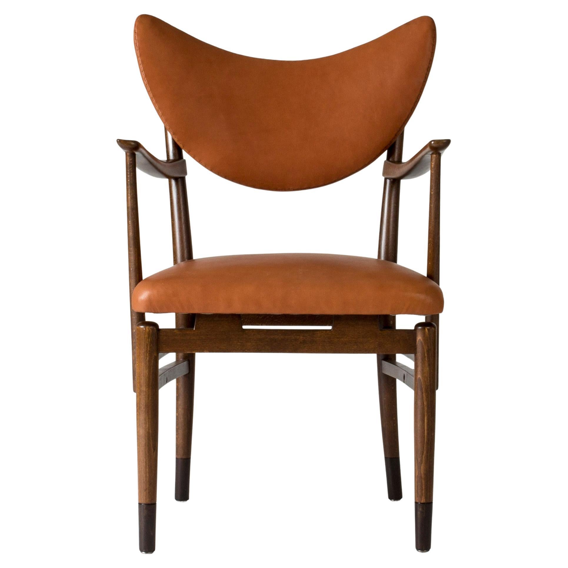 Leather Armchair Attributed to Eva and Nils Koppel, Denmark, 1950s