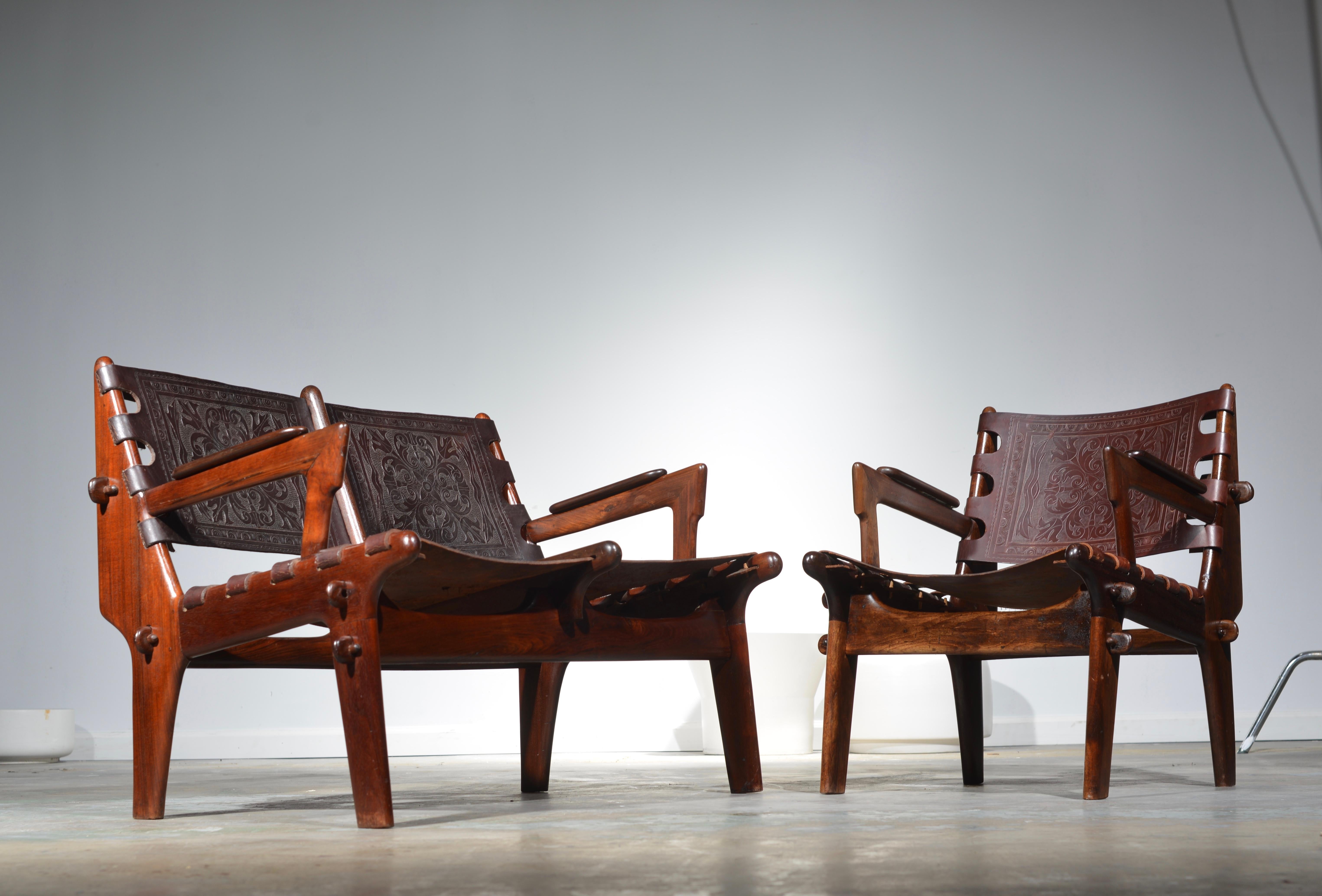 Leather Armchair by Angel Pazmino for Muebles De Estilo circa 1960 Ecuador 3