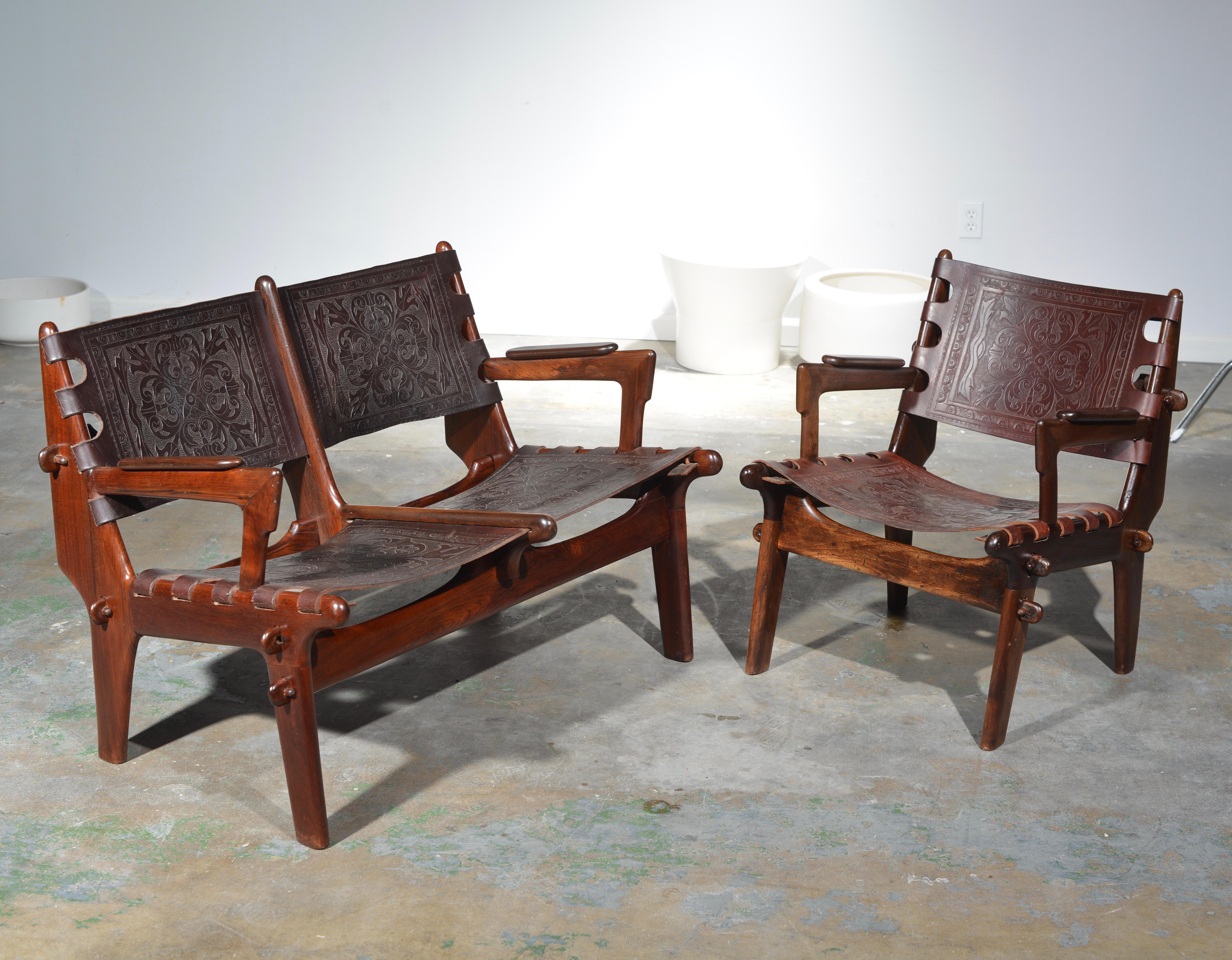 Leather Armchair by Angel Pazmino for Muebles De Estilo circa 1960 Ecuador 4