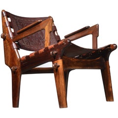 Vintage Leather Armchair by Angel Pazmino for Muebles De Estilo circa 1960 Ecuador