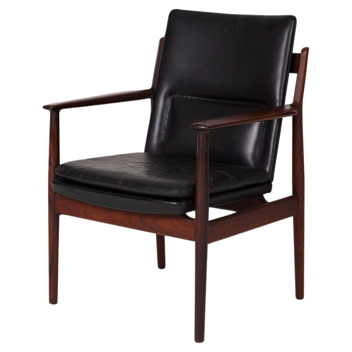 Leather armchair by Arne Vodder For Sale