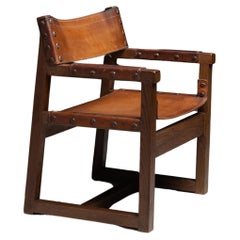 Used Leather Armchair by Biosca, Spain circa 1960