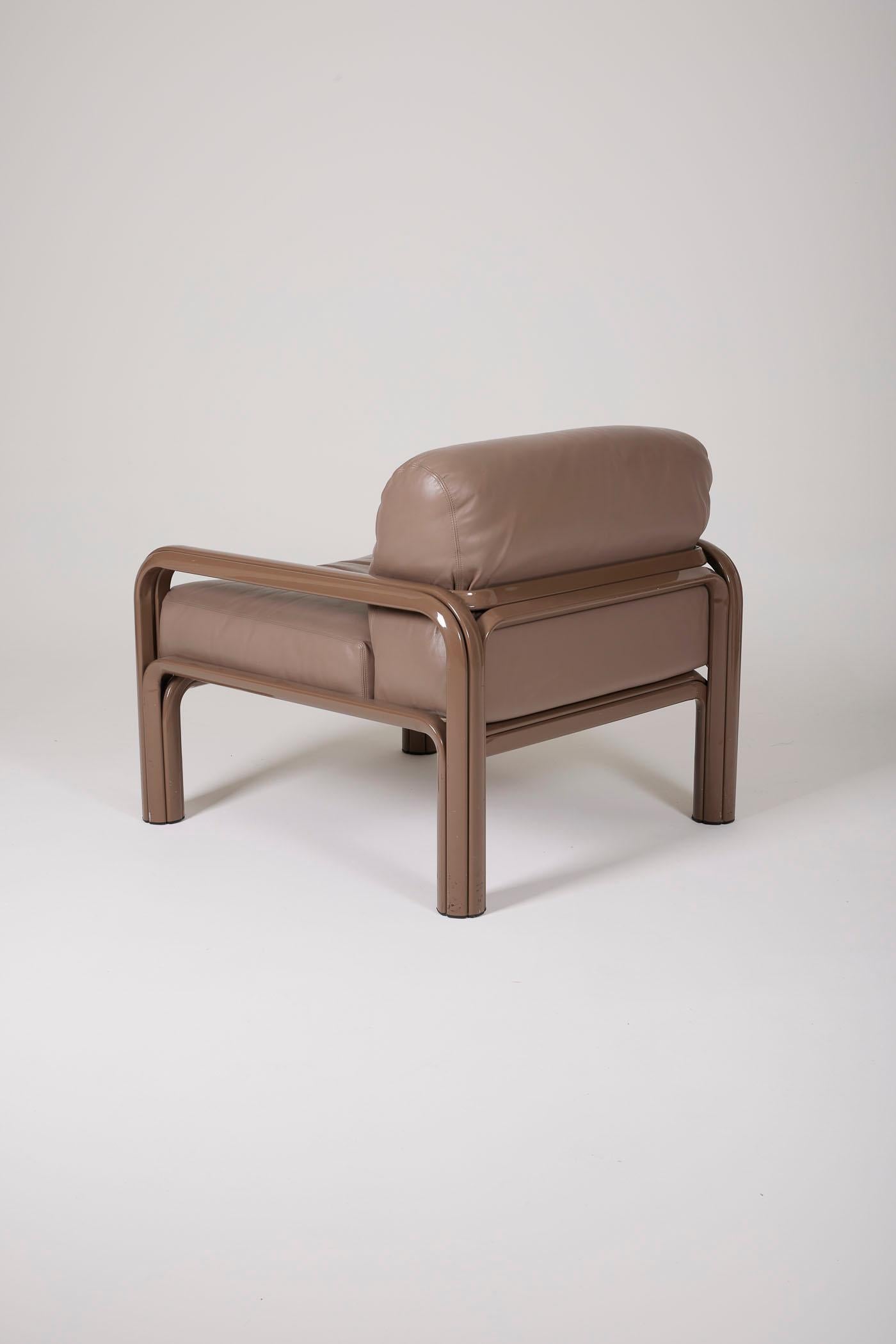 Italian Leather armchair by Gae Aulenti For Sale