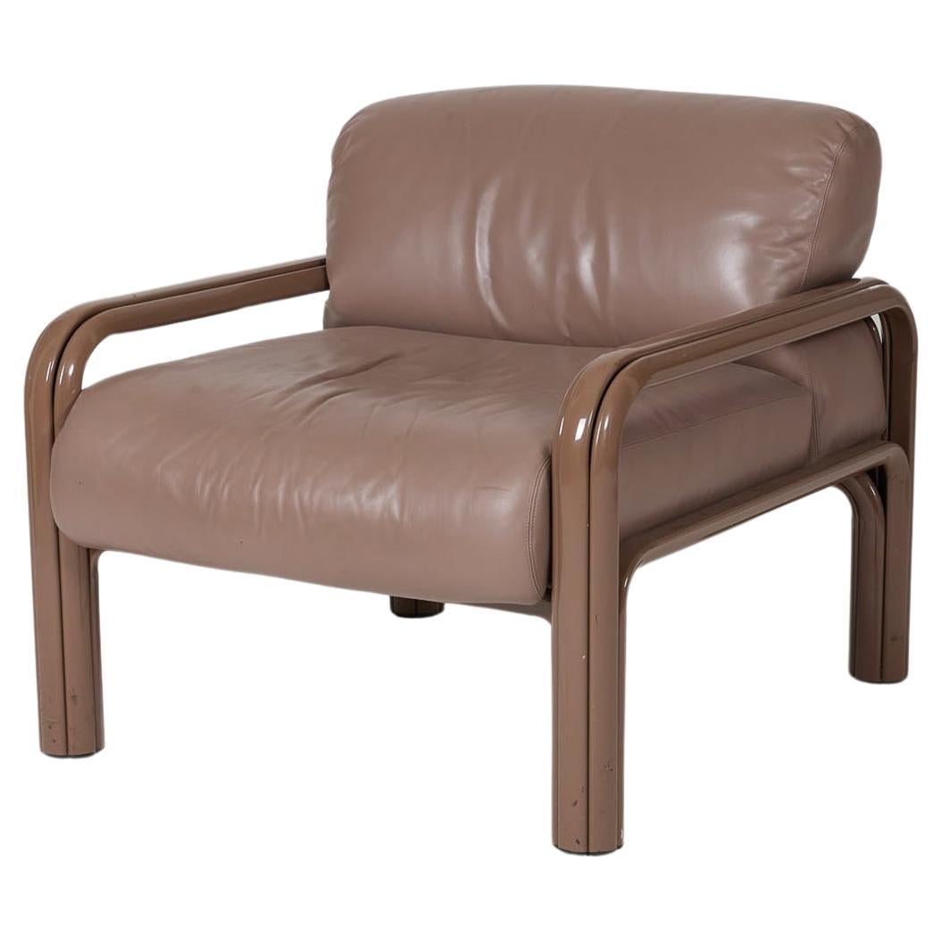 Leather armchair by Gae Aulenti For Sale