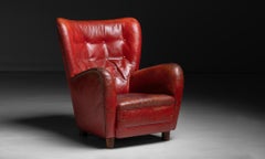 Fauteuil en cuir de Kaj Gottlob, Danemark, 1937