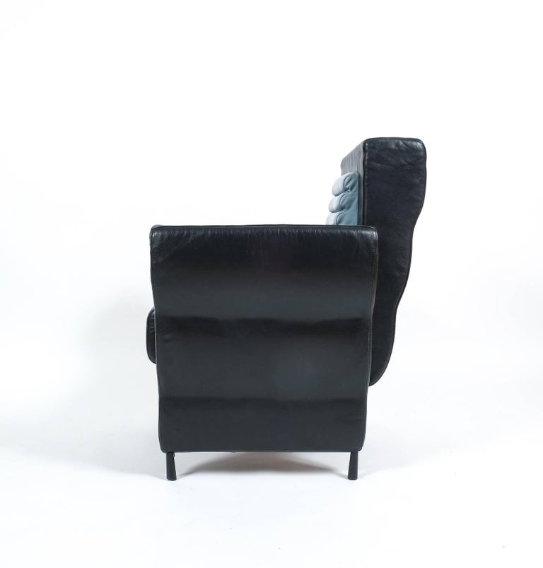 Post-Modern Leather Armchair by Ugo La Pietra, 1985 For Sale