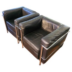Leather Armchair (Chromed frame) LC, 1990 s