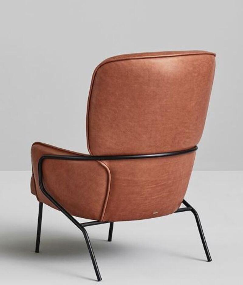 Post-Modern Leather Armchair, Eli Gutiérrez For Sale