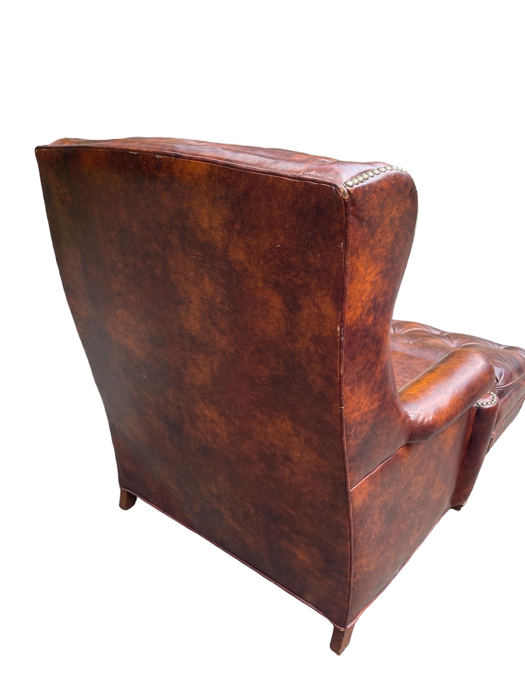 Leather Armchair Hancock and Moore Leather Club Chair With Ottoman 1