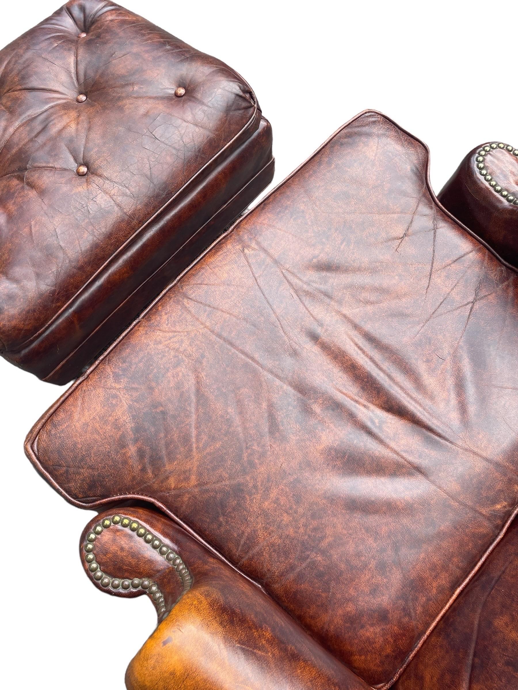 Leather Armchair Hancock and Moore Leather Club Chair With Ottoman 2