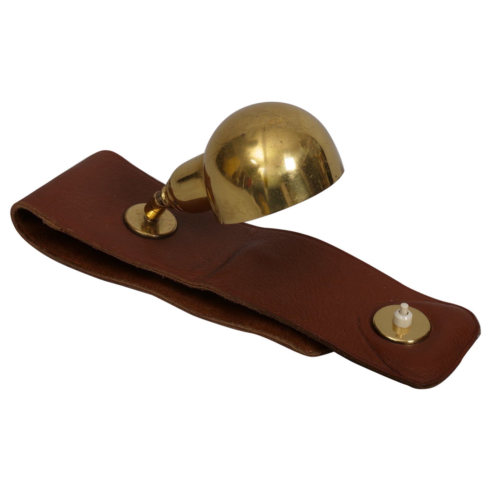 Leather Armchair Lamp by Luigi Caccia Dominioni “LP01" for Azucena c1979