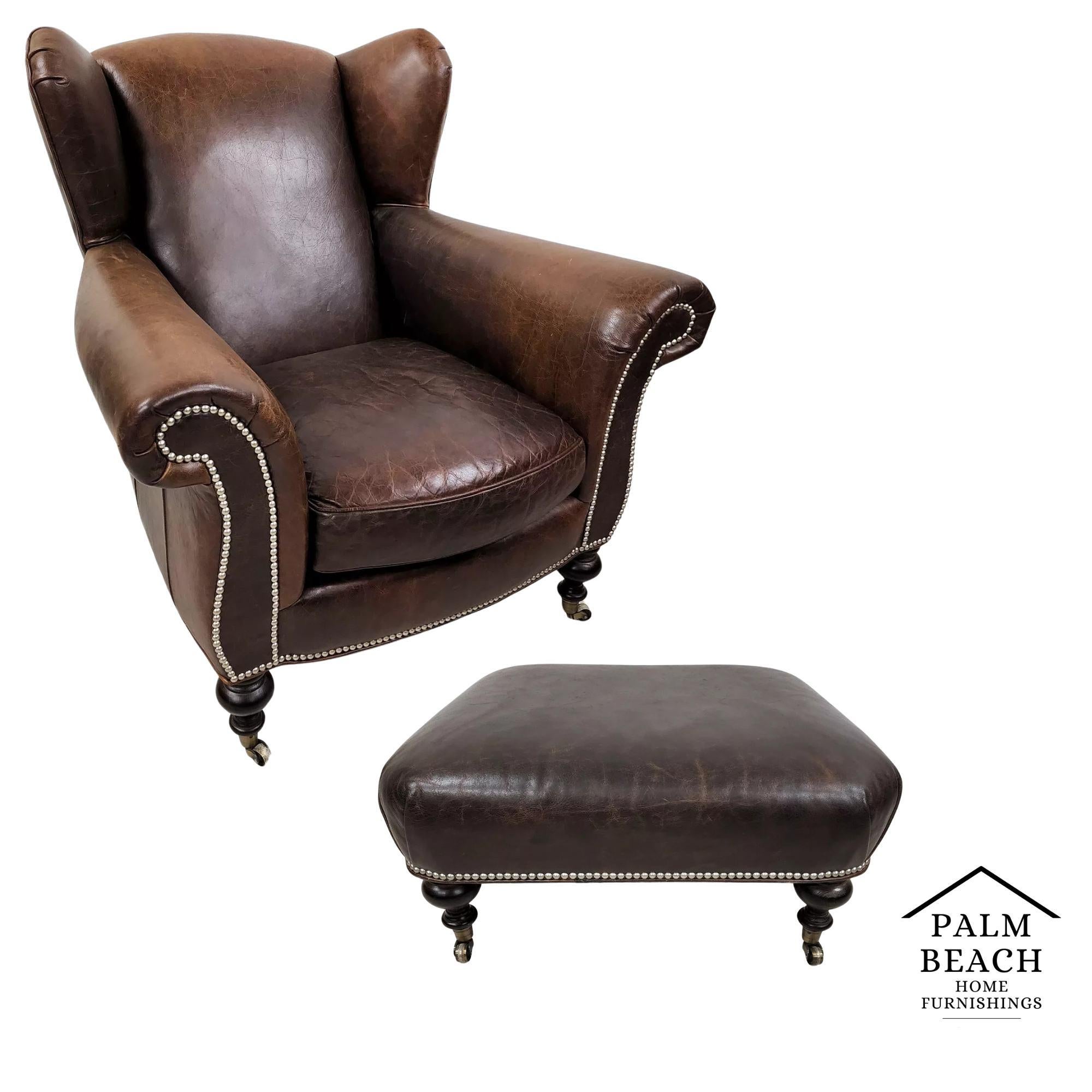 Per la descrizione completa dell'articolo cliccare su CONTINUA A LEGGERE in fondo a questa pagina.

Offriamo una delle nostre recenti acquisizioni di mobili di pregio di Palm Beach Estate di una
Poltrona da lettura Wingback oversize in pelle a grana