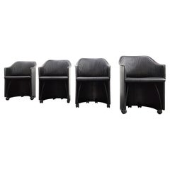 Fauteuils en cuir Afra & Tobia Scarpa pour Maxalto, Artona Modèle 8552, Italie